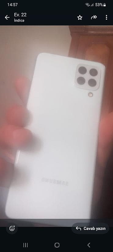 samsung g850: Samsung Galaxy A22, 64 GB, rəng - Ağ, Barmaq izi — 1