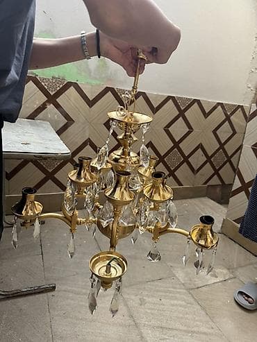 sintepon material: Çılçıraq, 10 və daha çox lampa, Metal — 4