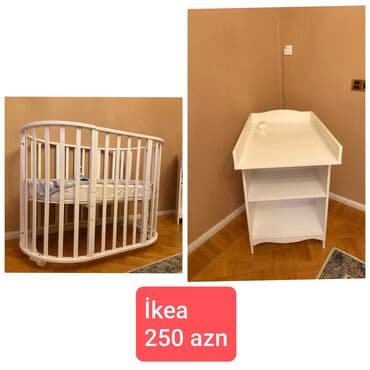 ikea baku: Oğlan və qız üçün, İşlənmiş, Yumru, Beşik, Dəstsiz, Matras ilə, Yellənmə mexanizm ilə — 1