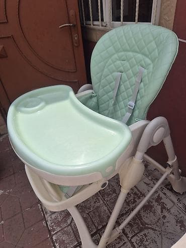 кухонные стулья: Uşaq yemək stulu - Rəng: açıq mətbəx yaşılı (mint) - Yumşaq, quilted — 2