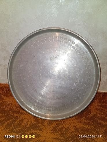 duz qabi: Qədimi miss xəmiraçma/sini qabı - Material: qalın divarlı miss - — 2