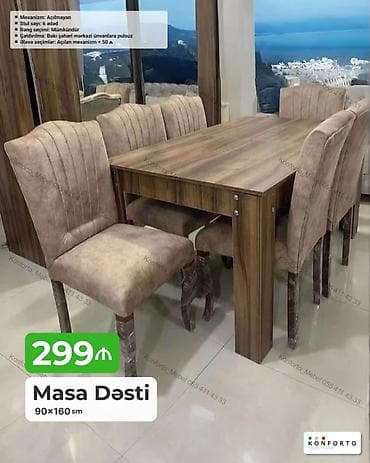 kohnə stul: Masa Dəsti – 90×160 sm - Masa ölçüsü: 90×160 sm - Mexanizm: Açılmayan — 1