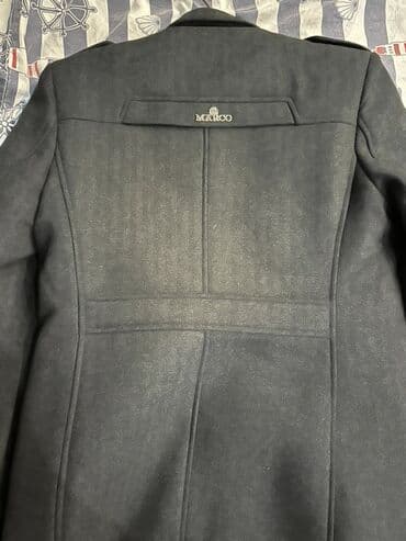 Костюмы: MAKKO markalı kişi palto - Rəng: qara - Klassik düz kəsim, arxa — 1