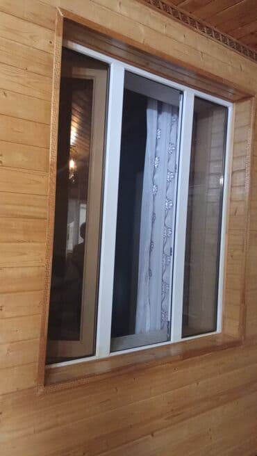 Taxta-şalban: PVC pəncərə və cam sistemləri - Material: ağ rəngli PVC profil - — 1