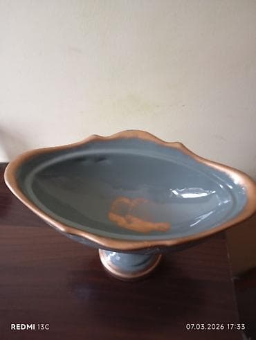 aksesuar qabı: Keramik dekorativ qab – “Tierra” (qapaqlı, ayaqlı) - Material — 4