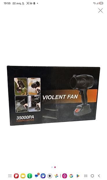 Məhsul: Simsiz hava üfleyici “Violent Fan” - Güc: 35000 Pa (Powerful — 1