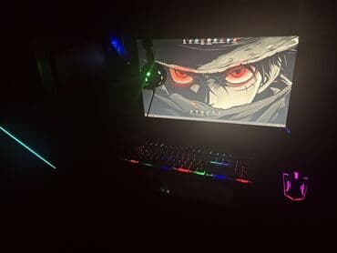 komputer notebook: Gaming kompüter seti - Masaüstü oyun kompüteri: yan pəncərədən RGB — 1