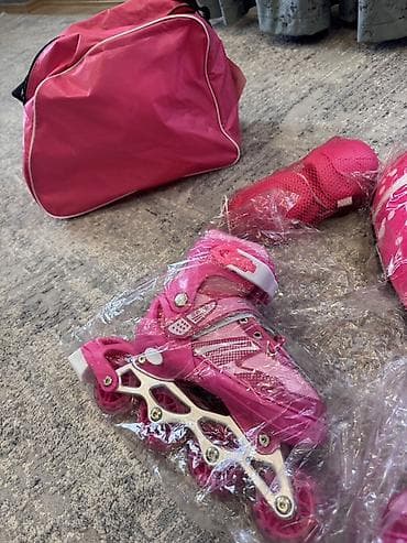 debilqe: Uşaq üçün 34-38 razmer çarxlı konkisürmə dəsti – çəhrayı rəng Dəstın — 2