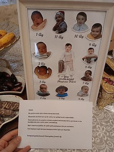 taxta ucuz: Uşaqın 1 yaşına qədər böyümə xatirələrini toplayan fərdi foto çərçivə — 4