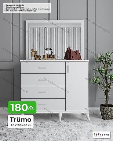 guzgu termo: Trümo – 40×180×80 sm - Material: 18 mm laminat - Rəng seçimi — 1