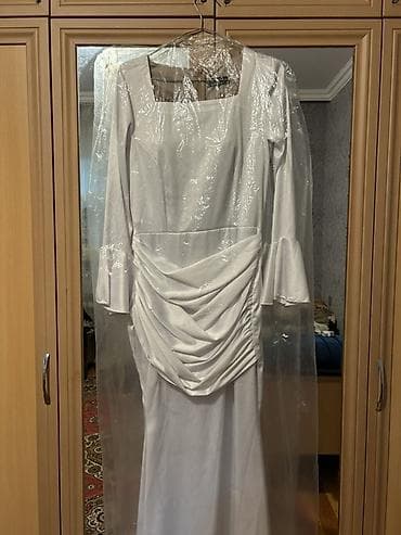 Свадебные платья и аксессуары: 180azn tikilib bir dəfə nigaha geynilib ağ rəngli zərif — 2
