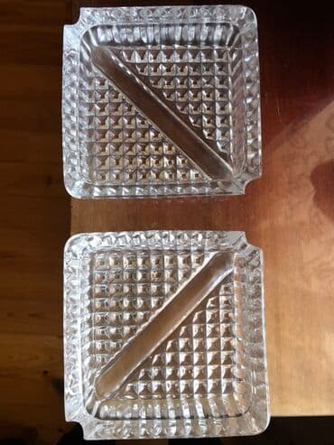 Kvadrat formalı şüşə külqabı dəsti - 2 ədəd şəffaf şüşədən külqabı -