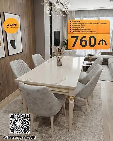 12 neferlik stol: Qonaq otağı üçün, Açılan, 6 stul — 1