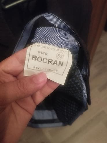 BOCRAN kişi kostyum dəsti - Ölçü: 52 - Parça tərkibi: 80% pambıq, 20%