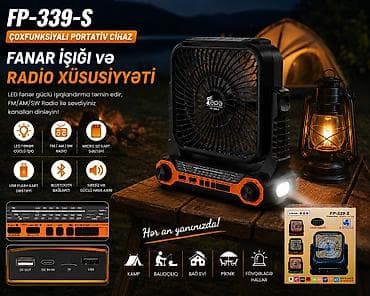 ventil: FP-339-S Çoxfunksiyalı Portativ sərinkeş radio powerbank fənər . ❄️ — 9