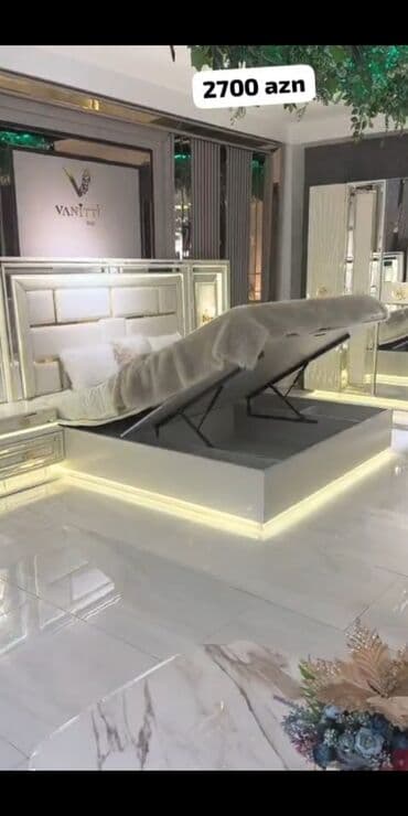 белая мебель для спальни: Двуспальная кровать — 5