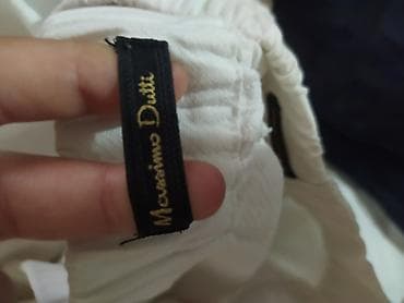 oversize şalvar: Massimo Dutti ağ şalvar - Rəng: qar kimi ağ - Model: rahat kəsim — 3
