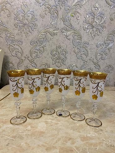 Qədəhlər, rəng - Qızılı, Şüşə, 6 ədədli dəst lalafo.az -da Qədəhlər, rəng - Qızılı, Şüşə, 6 ədədli dəst