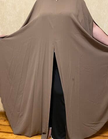 Toy paltarları və aksesuarları: Qəhvəyi rəngdə geniş kəsimli kaftan/panço tipli paltar - Model — 4