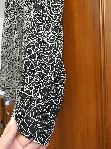ic geyim: Qara-ağ naxışlı qadın köynəyi - Brend: Seel Fashion - Ölçü: 46 — 3