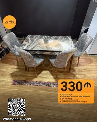 Masalar: Açılan, 4 stul — 1