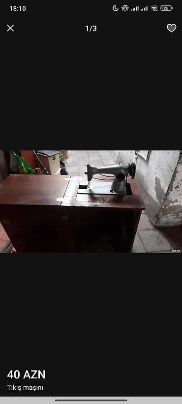 tikiş maş: Tikiş maşını – stolüstü, daxili kabinetli model - Mexaniki pedallı — 1