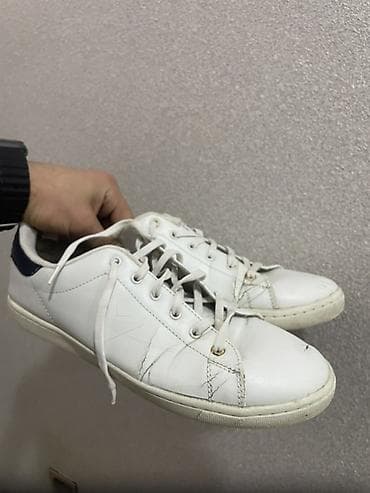 nike air force: Macron kişi krossovkaları - Rəng: ağ, daban hissəsində tünd lacivərt — 1