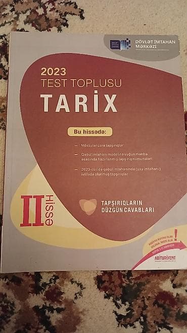 Тесты: Məhsul: 2023 “Test Toplusu – Tarix”, II hissə (Dövlət İmtahan Mərkəzi — 1