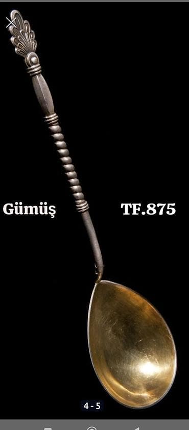 cipsi sekilleri: Gümüş qaşıq dəsti – TF.875 prob - Material: 875 prob gümüş (qabıq — 3