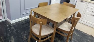 mətbəxt stol stulları: Mətbəx üçün, Yeni, Açılmayan, Dördbucaq masa, 4 stul — 4