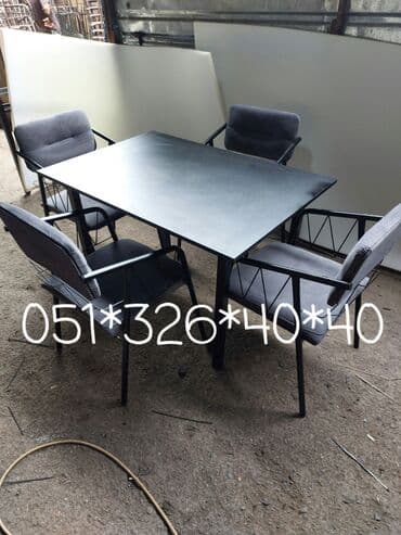 heyet ucun oturacaqlar: Qonaq otağı üçün, Yeni, Dördbucaq masa, 1 stul — 28