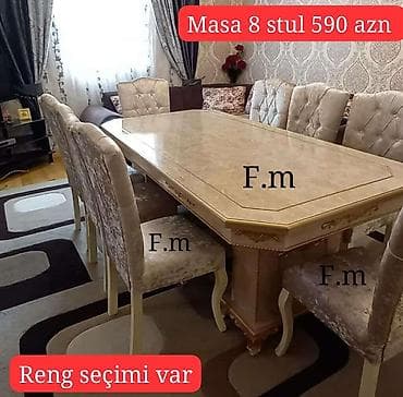 stol destleri: Qonaq otağı üçün, Yeni, Açılmayan, 8 stul — 1