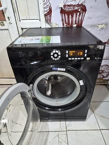 Бытовая техника: Стиральная машина Hotpoint Ariston, 9 кг, Б/у, Автомат, Есть сушка, Бесплатная доставка, Платная доставка — 2