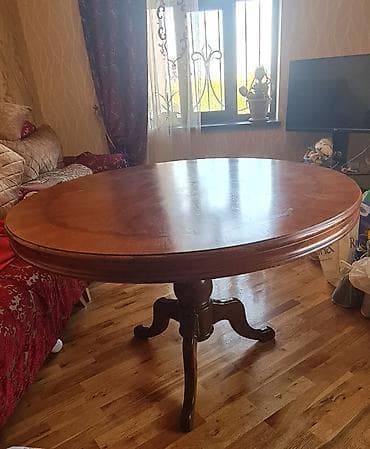 embawood masa ve stullar: Qonaq masası, Açılmayan, Taxta, Yumru masa — 2