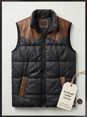 Личные вещи: İki Rəngli Puffer Forma – kişilər üçün qol­suz jilet - Dizayn: İki — 1