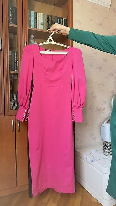 stapel parcalar: Qadın paltarı – fuksiya/çəhrayı rəngdə elegant model - Kəsim: Bədənə — 2