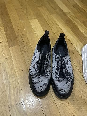 Мужская обувь: Emporio Armani kişi idman ayaqqabısı - Model: EA logolu sneaker - — 1