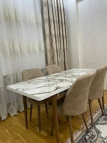 Mətbəx üçün, Yeni, Açılan, Dördbucaq masa, 4 stul