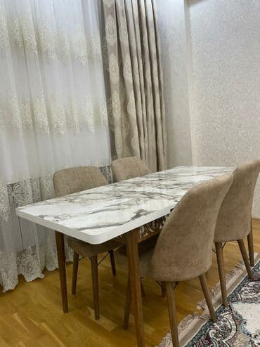 metbex stullari: Mətbəx üçün, Yeni, Açılan, Dördbucaq masa, 4 stul — 1