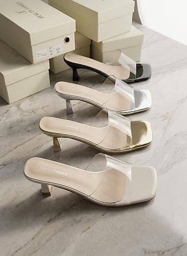 sandal: BEAUTY FAMILY qadın mule sandaletləri - Dizayn: kvadrat burunlu — 1
