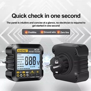 ekran sekileri: Şəbəkə test cihazı. Model: ANENG AC 10 -Əsasən elektrik — 3