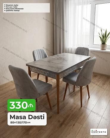 kohnə stul: Masa Dəsti – 80×130/170 sm - Mexanizm: Açılan (masa ölçüsü 130 sm-dən — 1