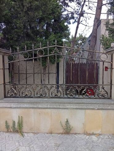 Dəmir Həyət darvazası, Mexaniki, Şəbəkə ilə, rəng - Qızılı, Kredit yoxdur