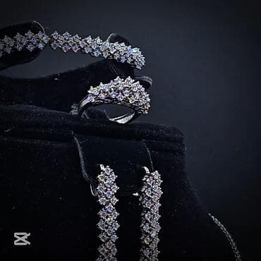 sirgalar instagram: Dəstə daxildir: Üzük, Sırğa, Bilərzik, Gümüş, 925 Əyar — 3