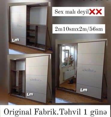 Yeni, Kupe, 2 qapılı Düz dolab, Qarderob, paltar dolabı