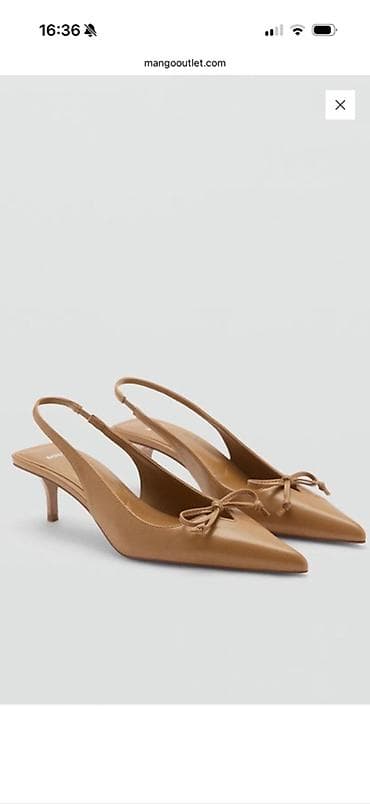 Mango (MNG) qadın slingback tufliləri - Model: kiltə dabanlı — 1