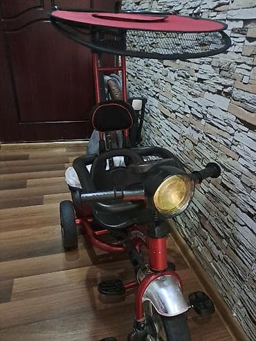 cube velo: Uşaq üçtəkərli velosipedi - Rəng: qırmızı/qarışıq qara detallarla - — 2