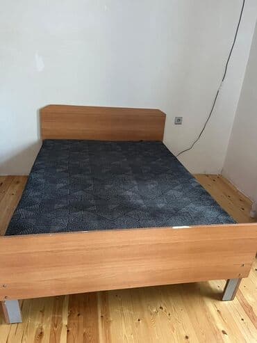 купить двуспальную кровать: İkinəfərlik çarpayı, Bazasız, Matras ilə, Siyirməsiz — 1