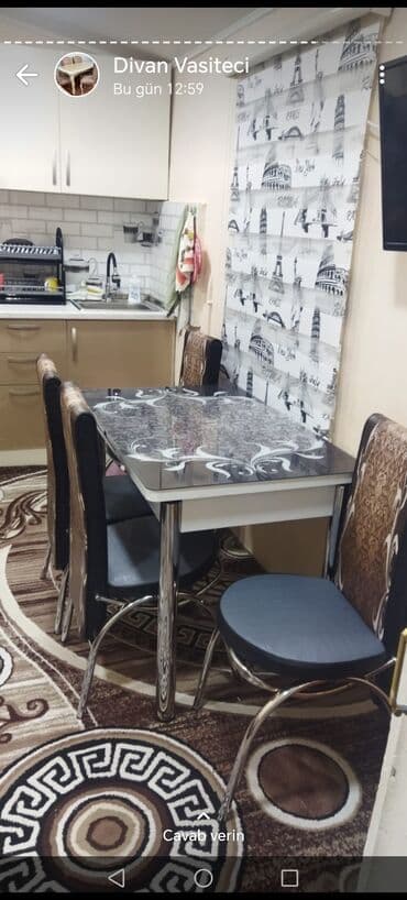 mətbəx stol: Mətbəx üçün, Yeni, Açılan, Dördbucaq masa, 4 stul — 17