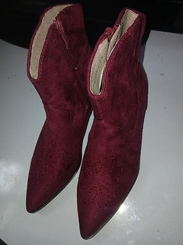 parasut salvar: Qadın üçün qısa çəkmə – bordo rəng 65 razmer - Material: süet — 3